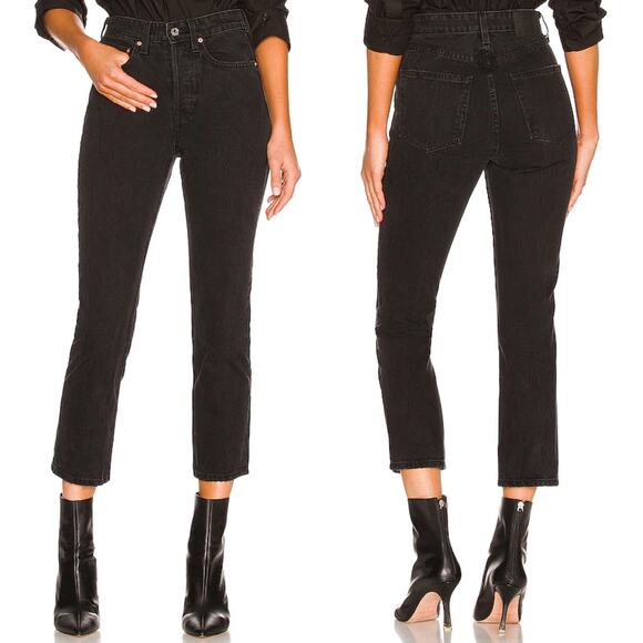 GRLFRND Karolina High Rise Straight Crop Jeans East Side